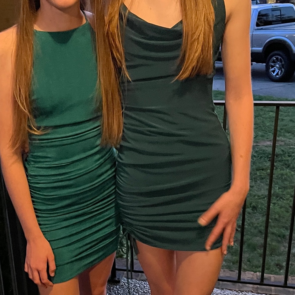 B Darlin Teal Draped Mini Dress